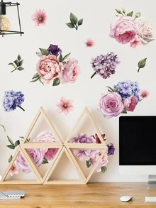 2 miếng dán tường họa tiết hoa, Decal dán tường hiện đại để trang trí nhà - Nhiều màu - Xem 4