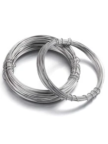 10M不銹鋼素色珠線0.08厘米線用於DIY珠寶製作手鍊項鍊 - 銀色 - 查看 3