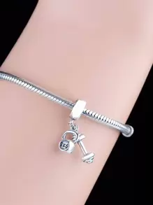 HuooNew 1入組簡約風和豪華壺鈴啞鈴銀吊墜釘珠中性適合派對和宴會 - 銀色 - 查看 5