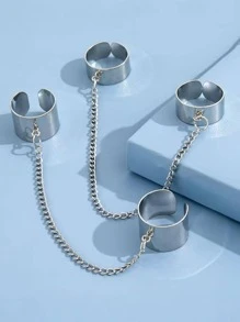 1 Miếng Nam Nhẫn Châu âu Và Mỹ Kim loại Nhẫn Nối tiếp Không giới tính Hip-hop Cô gái Goth hiện đại Retro Nhảy Nhẫn , Đối với Đồ trang sức Qủa tặng Và Buổi tiệc - Bạc - Xem 8