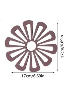1 Màu Ngẫu Nhiên Silicone Cách Nhiệt Miếng Lót, Sáng Tạo Rỗng Ra Thiết Kế Hoa Chống Trơn Trượt Potholder Cho Bàn - Đỏ - Xem 5