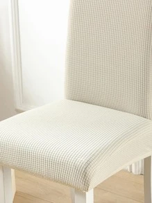 1入組素色椅子簡約風椅套適用於餐廳 - 白色 - 查看 5