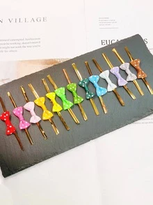 20入組/套滌綸禮品紮帶時尚蝴蝶結裝飾派對禮品包裝用品 - 藍色 - 查看 4