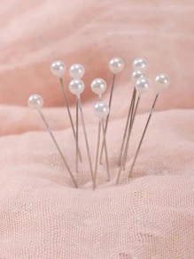 100pcs Silver-Colored Lock Pin For Scarf, Accessory, Headband Fixing - White - View 2
