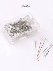100pcs Silver-Colored Lock Pin For Scarf, Accessory, Headband Fixing - White - View 3