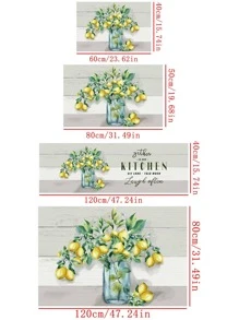 1 pièce Tapis moderne en polyester à motif citron pour la cuisine, la décoration de la maison et de la chambre