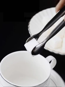 1pc Stainless Steel Ice Tongs, Classic Multifunction Serving Tongs For Kitchen - Silver - View 3