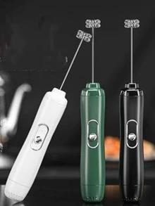 1 pieza Batidora de huevo de acero inoxidable huevo modernista eléctrico para cocina - Negro - Ver 3