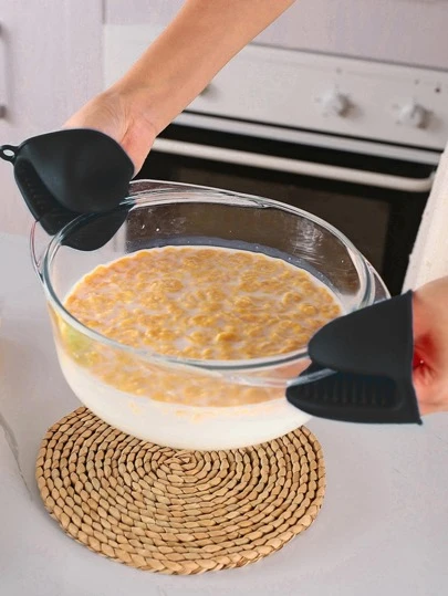 2入組素色防燙矽膠手掌夾