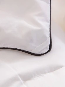 1pc Plain Quilt, Simple Fabric Summer Quilt For Bedroom - White - View 5