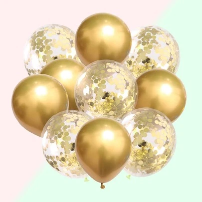 10pcs/Set 12 Inch Latex Balloon, Modern Confetti Decor Decorative Balloon For Party,Christmas
