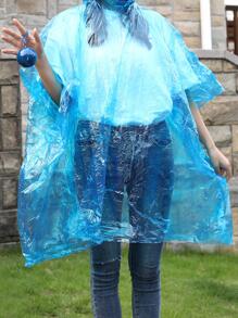 1pc PE Random Color Raincoat, Minimalist Hooded Disposable Rain Jacket For Outdoor - Multicolor - View 4