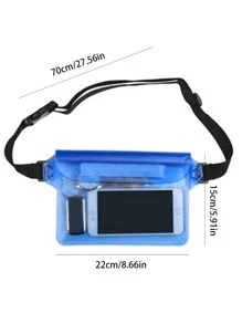 1pc Waterproof Clear PVC Lightweight Surfing Swimming Bag - Blue - View 6