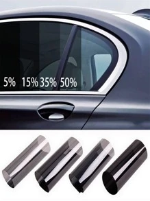 1pc Black Car Window Sunshade Sticker, Car Sun Shade - Black - View 1