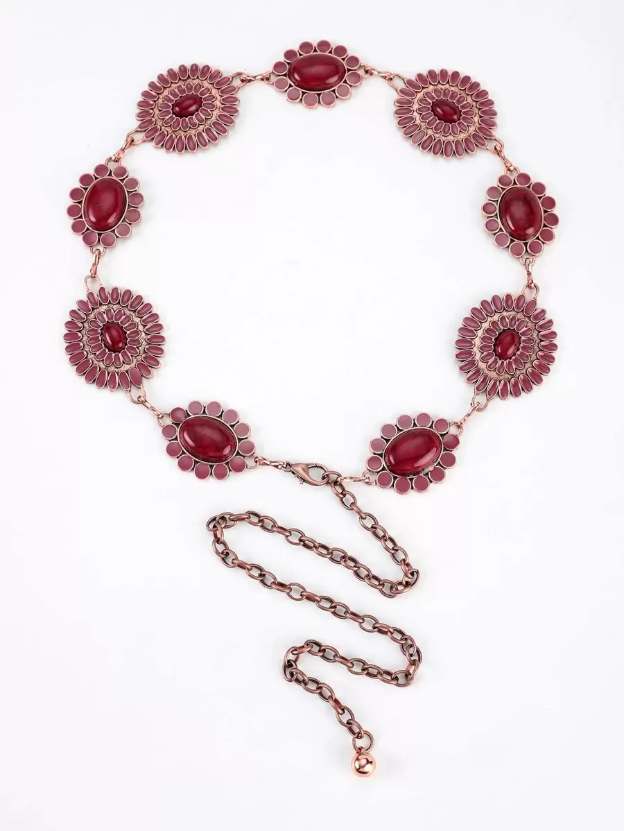 1 件女士优雅创意花卉装饰时尚腰链，适合旅行搭配万圣节夏季、学校秋季、秋季、万圣节 - 彩色 - 查看 1