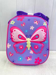 1pc 3D Butterfly & Floral Pattern Lunch Bag - Purple - View 7