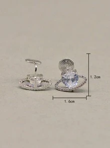 Cuff de oreja zirconia cúbica con diseño de planeta