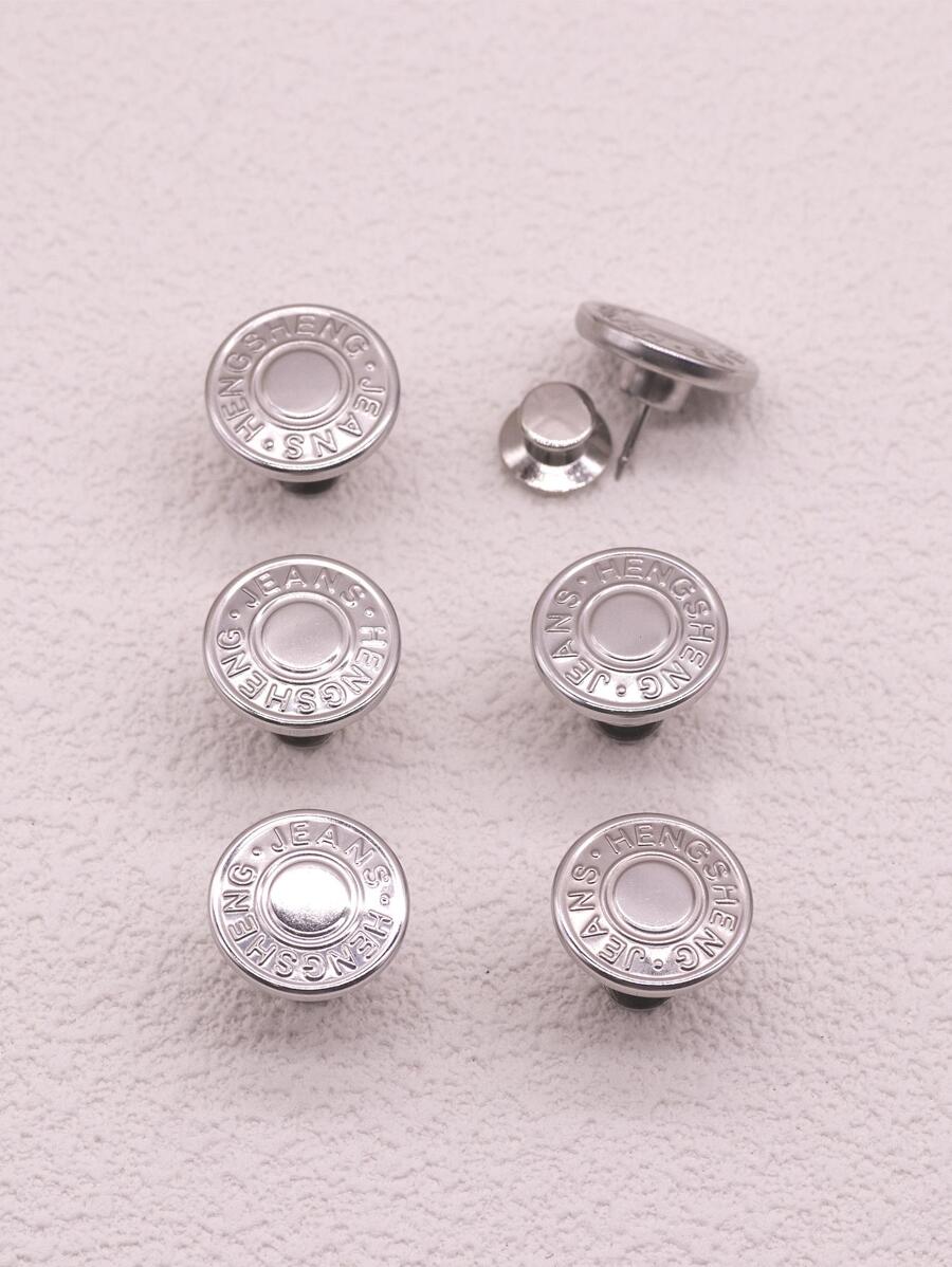 6 Cái/bộ Nút Hợp Kim Kẽm, Hình Chữ Cái Hiện Đại Hình Tròn Nút Tự Làm Cho Quần Áo - Màu xanh nhạt - Xem 1