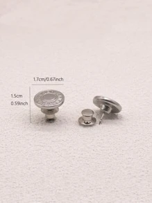 6 Cái/bộ Nút Hợp Kim Kẽm, Hình Chữ Cái Hiện Đại Hình Tròn Nút Tự Làm Cho Quần Áo - Màu xanh nhạt - Xem 2