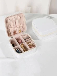 1 Hộp Đựng Trang Sức Nhiều Lưới, Hộp Bảo Quản Trang Sức Đa Năng Di Động Hiện Đại Cho Gia Đình - trắng - Xem 3