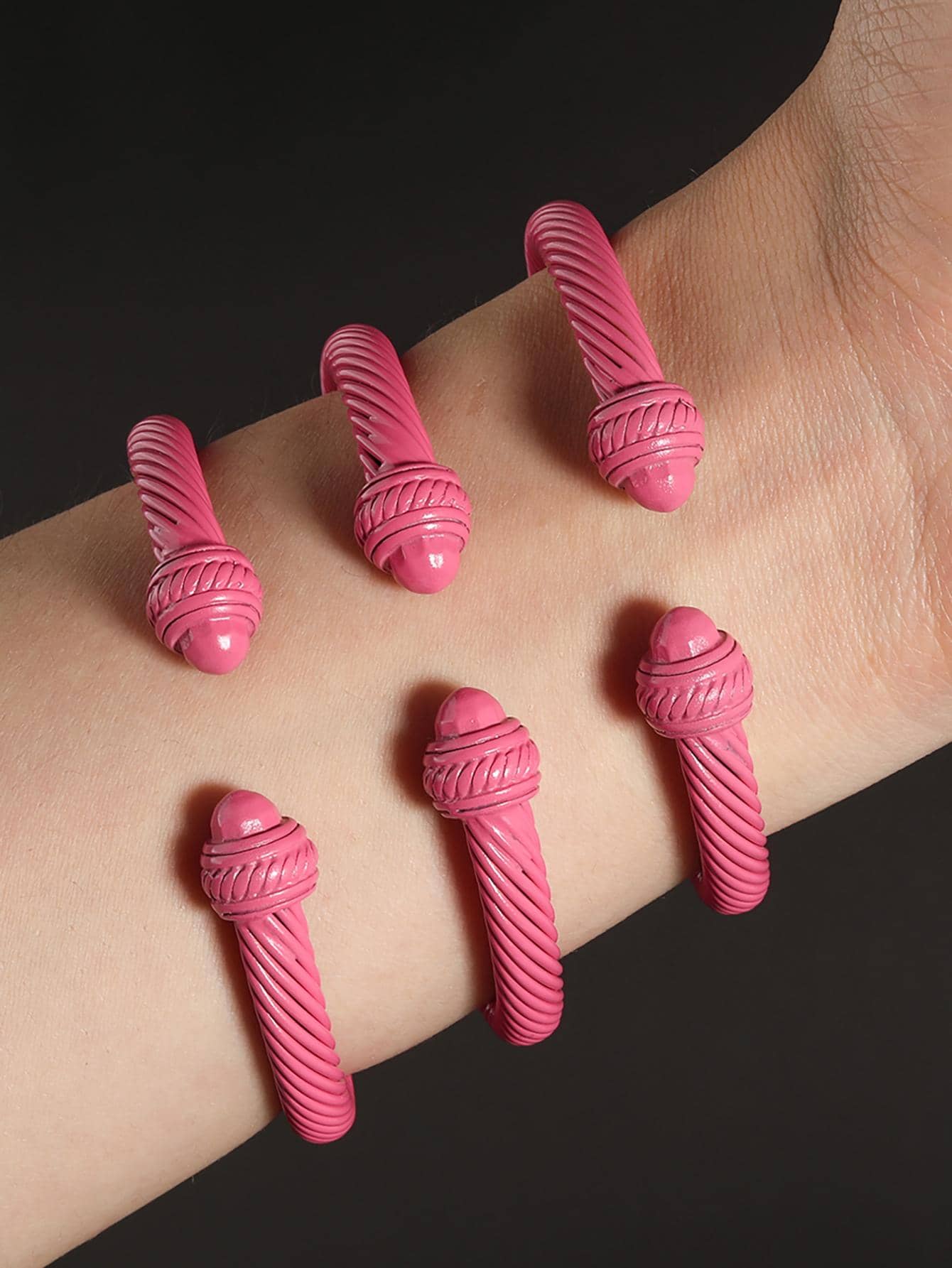 1入組扭結開口手鐲 - 橘色 - 查看 1