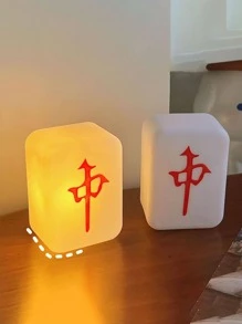 1pc ABS Wall Lamp, Creative Mahjong Design Wall Mounted Lamp For Home - Yellow - View 3