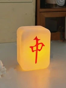 1pc ABS Wall Lamp, Creative Mahjong Design Wall Mounted Lamp For Home - Yellow - View 1