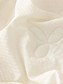 1pc Letter Embroidered Bedspread. Modern Fabric Quilt For Home - Blue - View 3