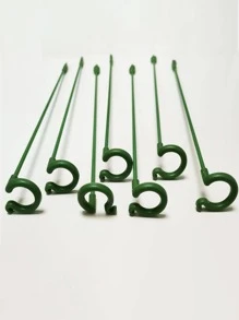 15pcs Plastic Plant Support Stake, Minimalist Plain Plant Support Stake For Home - Green - View 6