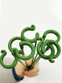 15pcs Plastic Plant Support Stake, Minimalist Plain Plant Support Stake For Home - Green - View 2