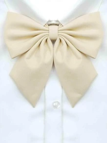 pooting bear 1入組女士素色學院風領結 - 香檳色 - 查看 1