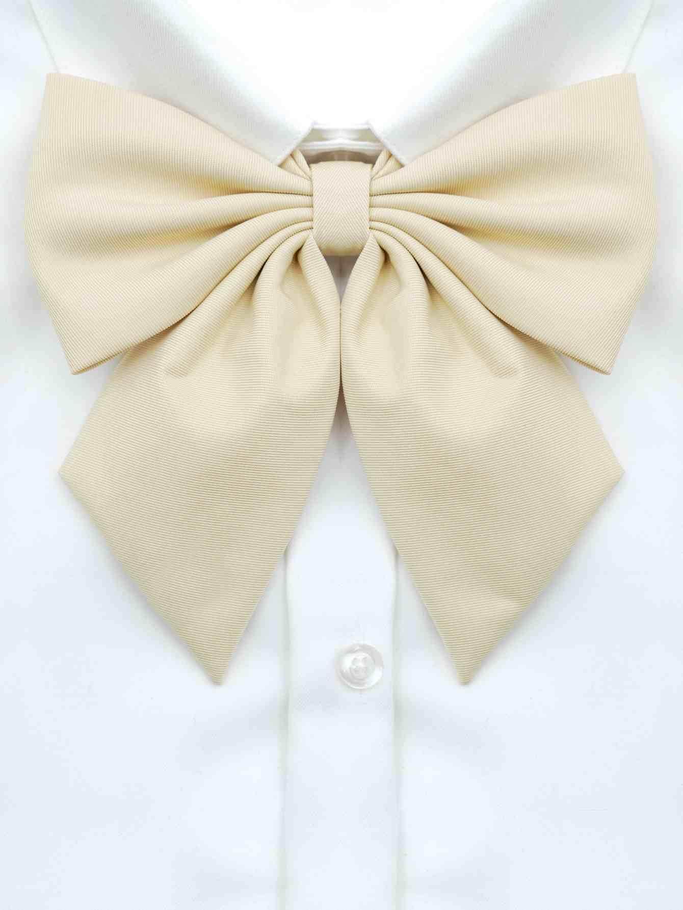 pooting bear 1入組女士素色學院風領結 - 香檳色 - 查看 1