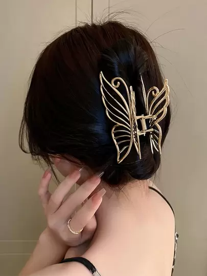 1 szt. Kobiecy motylkowy wzór Modna spinka do włosów do dekoracji włosów Elegancka złota ozdoba do włosów