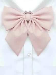 pooting bear 1pc Women Solid Preppy Style Bow Tie - Pink - View 1