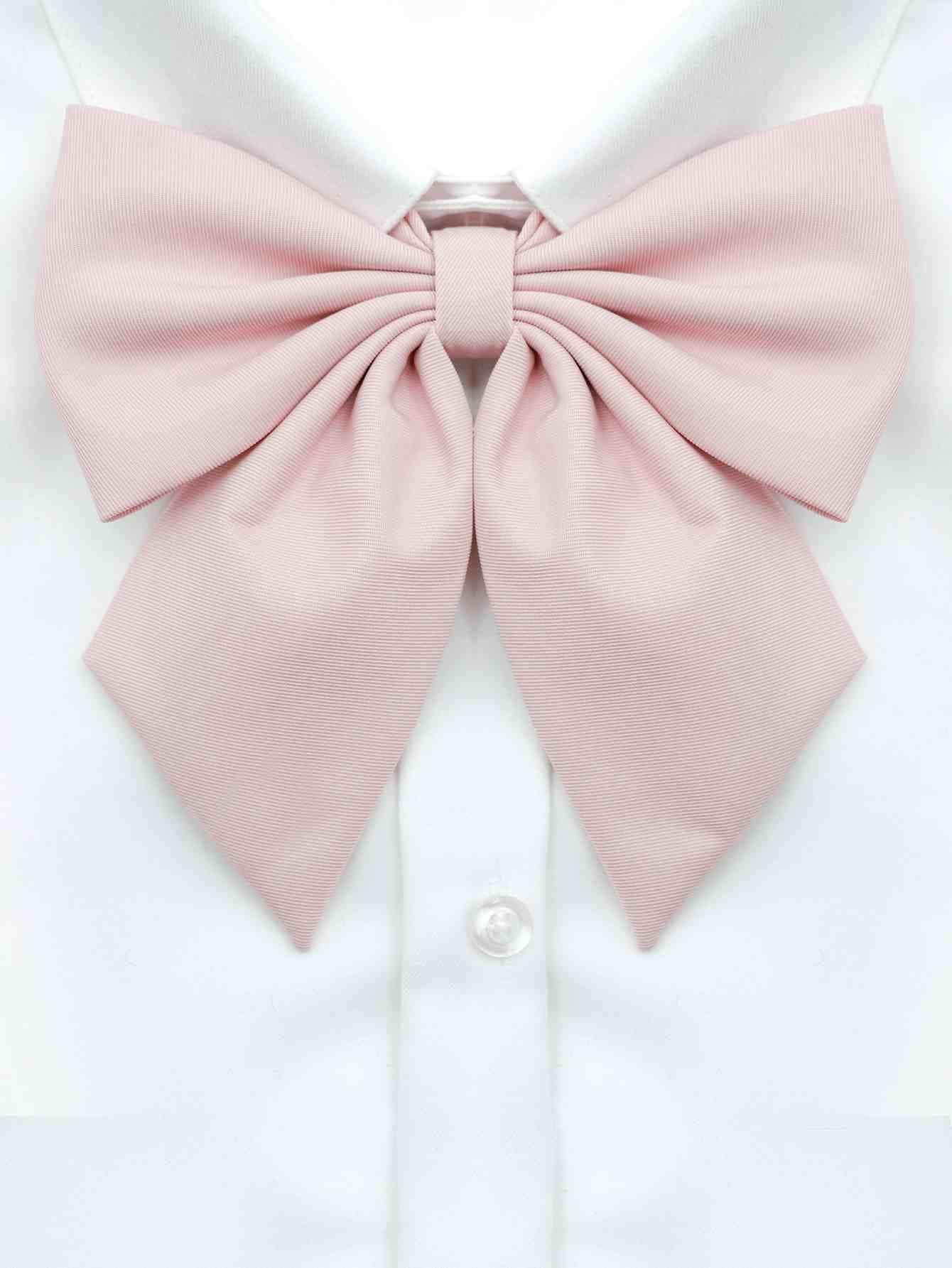 pooting bear 1pc Women Solid Preppy Style Bow Tie - Pink - View 1