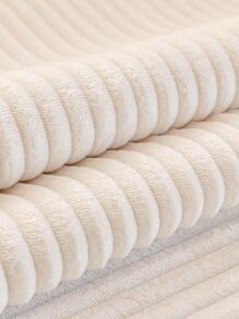 1pc Winter Warmth Anti-Pilling Flannel Sofa Cover Stripe Plain Slipcover For 1/2/3/4 Seat Sofa, Backrest Cover Armrest Cover, Anti-Slip - Beige - View 7