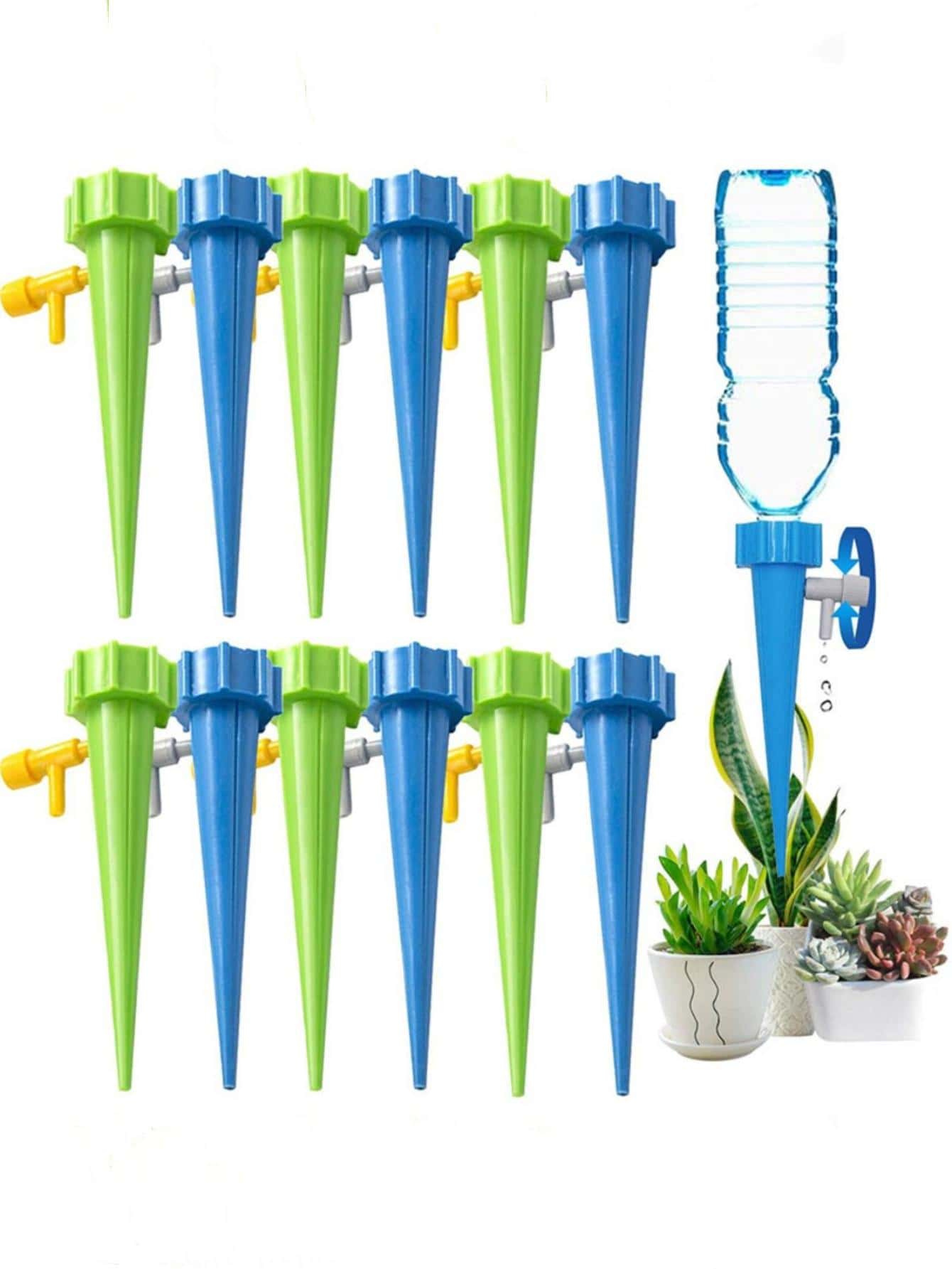 12pcs Plastic Watering Device, Modern Two Tone Watering Device For Home - Multicolor - View 1