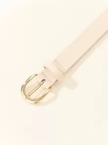 1 chiếc thắt lưng vuông tối giản thanh lịch dành cho nữ, đa năng cho váy, áo phông, quần jean, bộ đồ, trang phục thường ngày và công sở, chất liệu da PU màu trơn - Màu be - Xem 4