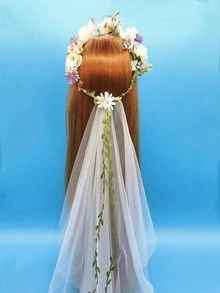 1 Nữ Hoa & Cây Nho Trang Trí Lãng Mạn Mạng Che Mặt Cô Dâu Cho Tiệc Cưới - Nhiều màu - Xem 1