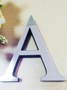 2入組/套PMMA裝飾鏡，現代字母設計家居鏡面牆貼