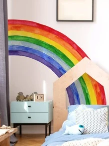 2pcs PVC Wall Sticker, Modern Rainbow Pattern Wall Sticker For Home - Multicolor - View 3