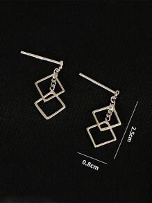 1 par Pendientes largos simple & multicapas cuadrado colgante para mujeres
