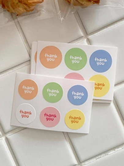 10入組/套紙禮品可愛字母圖案圓形禮品盒密封貼紙適合派對