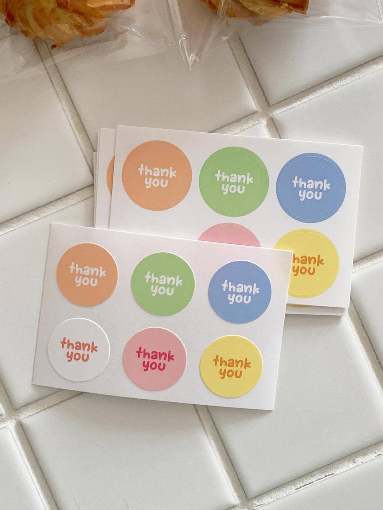 10入組/套紙禮品可愛字母圖案圓形禮品盒密封貼紙適合派對 - 藍色 - 查看 1