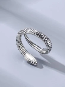 Hombres Anillo con diseño de serpiente plata