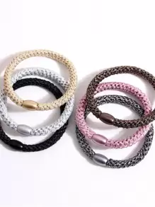 6pcs Women Solid Casual Hair Tie For Daily Life,Dopamine Ponytail Holders Hair Elastics Hair Rubber Bands Scrunchies Hair Rope Elastic Hair Tie Hair Accessories Beauty Home Bedroom Decor Holiday Accessories,Travel,Birthday - Multicolor - View 2