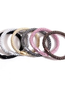 6pcs Women Solid Casual Hair Tie For Daily Life,Dopamine Ponytail Holders Hair Elastics Hair Rubber Bands Scrunchies Hair Rope Elastic Hair Tie Hair Accessories Beauty Home Bedroom Decor Holiday Accessories,Travel,Birthday - Multicolor - View 3