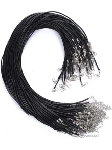 20入組蠟線項鍊基本配件帶龍蝦扣 - 黑色 - 查看 4