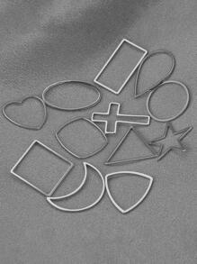 10入組/套不銹鋼幾何鏤空邊框擋板DIY耳環吊墜珠寶和手錶製作