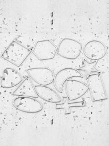 10入組/套不銹鋼幾何鏤空邊框擋板DIY耳環吊墜珠寶和手錶製作